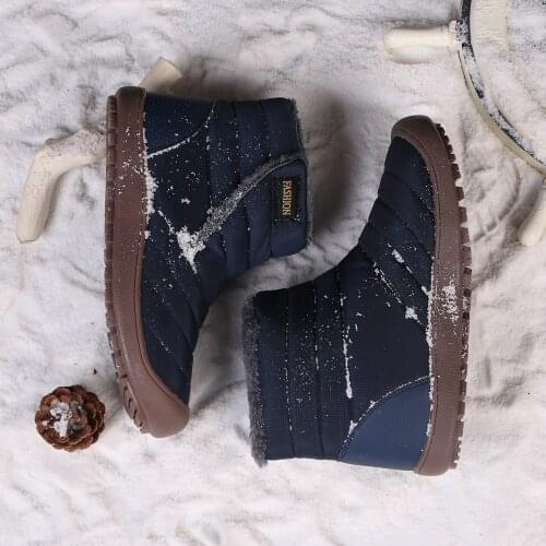 Men Snow Boots Lightweight Winter Shoes For Men Fur Warm Waterproof Winter Footwear Slip On Outdoor Unisex Size 36-46 2021 New