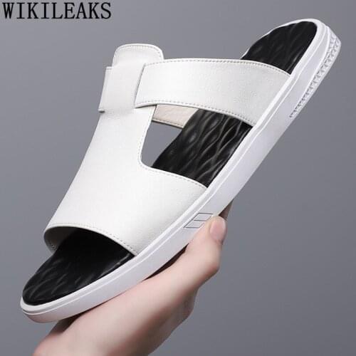 White Beach Slippers for Men Casual Black Beach Shoes Men Slippers Outdoor Luxury Designer Shoes Man Zapatos De Hombre Chaussure