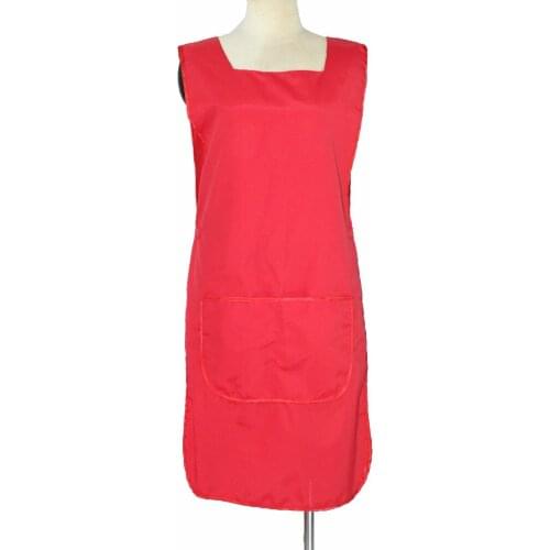 Red Color Hairdressing Wear, Double Side Could Be Putting On Hair Salon Apron Shoulder Holding Design For Lady Beauty Hair Apron