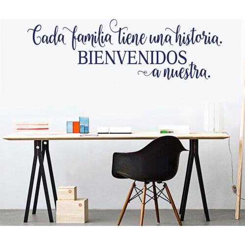 Spanish Welcome Wall Stickers Applique Vinyl BIENVENIDOS Quotes Poster Livingroom Bedroom Home Decoration Decals Mural RU2500
