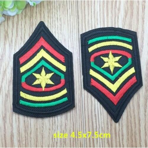 New Arrival 10 pcs Star fashion shoulder emblem Embroidered patches iron on cartoon Motif RS Applique embroidery accessory