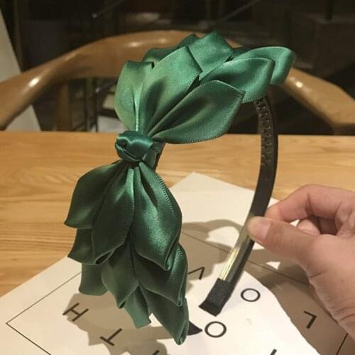 Big Bow Hairband Girls Solid Side Big Bowknot Hairband Vintage Korean Hair Accessories Headband Women Wedding Hair Accessories
