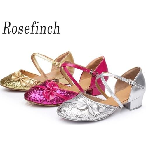Wholesale Children Latin Shoes Girls/Child/Kids Soft Bottom Ballroom Tango Salsa Latin Dance Shoes Low Heel 3CM Shoes C57