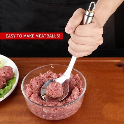 304 Stainless Steel Meatball Maker Creative DIY Model Household Kitchen Gadget Extrude Meatball Spoon Kitchen Gadgets
