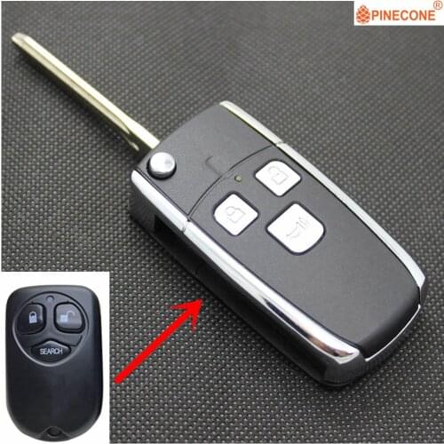 PINECONE for Toyota Corolla Car Key Case 2 Buttons Uncut TOY43 Blade Modified Flip Folding Remote Car Key Shell 1PC