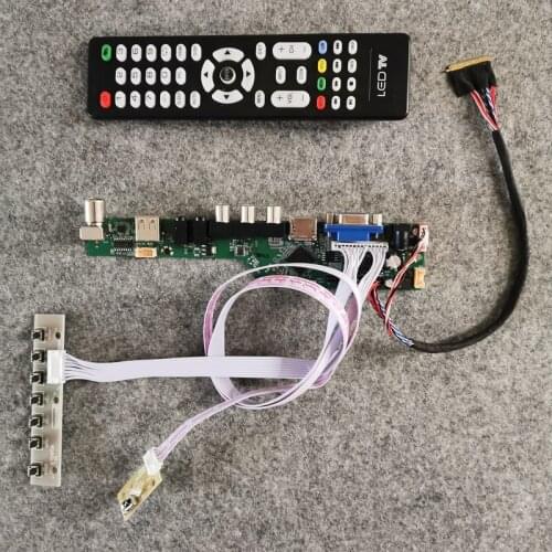 For B156XW02/B156XW03/B156XW04/B156XW06 display LCD controller board 1366*768 DIY kit VGA+USB+AV WLED 60Hz panel LVDS 40Pin