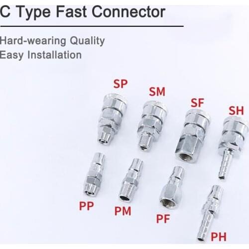 Pneumatic components PP10 PF20 PM40 PF30 PF40 PP40 PM20 PP20SM30 pneumatic accessories air compressor hose quick connector C-typ