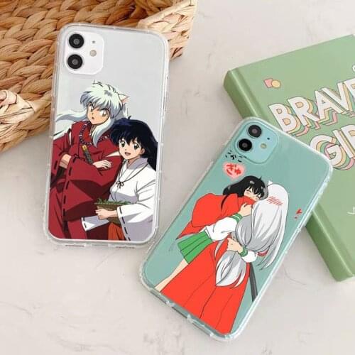 Hot Anime Shockproof Phone Case for IPhone 8 7 6 6S Plus 11 12 Mini Pro XS MAX X SE2020 XR Japan Cartoon Inuyasha Higurash Cover