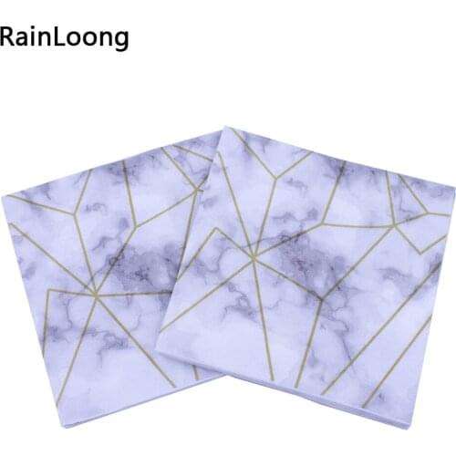 [RainLoong] Printed Marble Floor Tile Patterned Paper Napkin Tissue For Party Decoration Decoupage 33*33cm 1 pack (20pcs/pack)