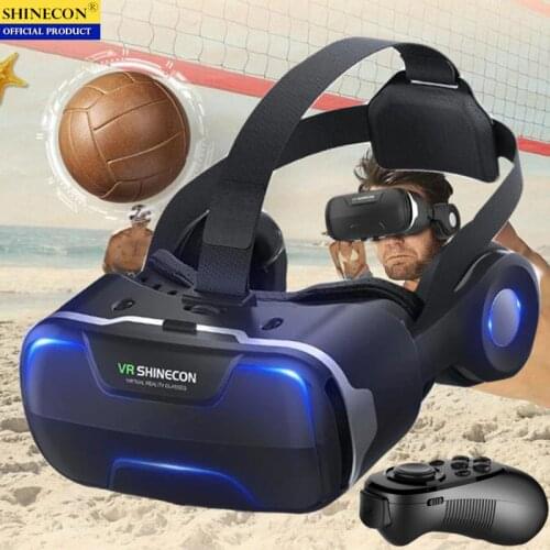 Blu-Ray VR Virtual Reality 3D Glasses Box Stereo VR Google Cardboard Headset Helmet for IOS Android Smartphone,Wireless Rocker