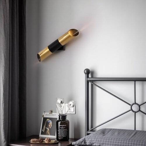 Nordic Wall Lights Bedroom Bedside Lamp Wall Lamp Gold/black Double Head Creative Living Room Decoration Led Wall Sconces