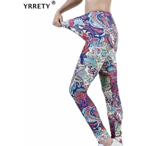 YRRETY Leggings Sport Women Fitness Push Up Yoga Pants High Waist Color Cashew Floral Workout Running Sportswear Gym New Bottom