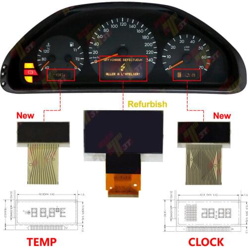VDO instrument Middle+right+left display FOR Mercedes Benz W210 E320 E430 1996~2002