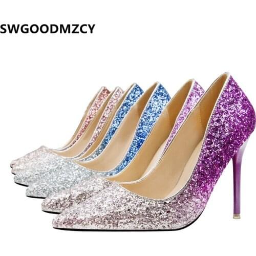 Wedding Shoes Bride Glitter Heels Elegant Shoes For Woman Ladies Pumps Extreme High Heels Evening Shoes Fetish High Heels Sexy