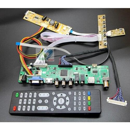 TV+HDMI+VGA+AV+USB+AUDIO TV LCD driver board 21.5" M215H3-LA1 1920*1080 LCD controller board DIY kits