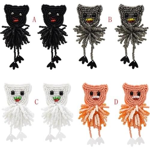 Boho Handmade Beaded Leaf Parrot Pendant Earrings for Women 2020 New Design Wedding Jewelry Korean Drop Dangle Earrings