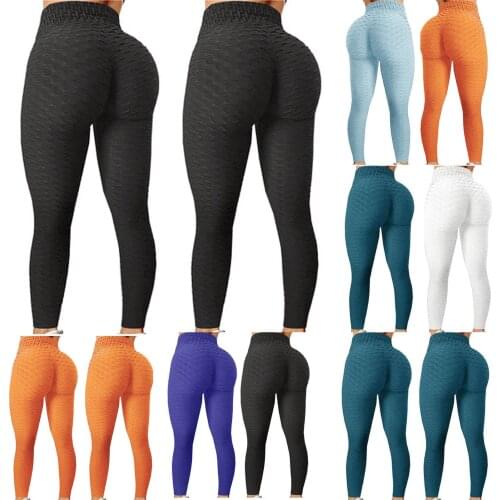 2PC Womens 3D Mesh Knitting Yoga Pants Seamless Bubble Hip Lifting Exercise Fitness Running Quick Dry High Waist Yoga Pants E2