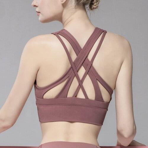 2021 Fitness Yoga Top Clothing Female Bodybuilding Halters Sports Bra Fitness Gym Breathable Top Running Workout Sportswear