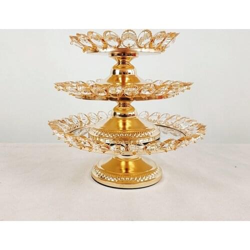 1pcs 8inch 10inch 12inch 14inch Crystal Gold Plated Cheese Dessert Cupcake Cake Stand
