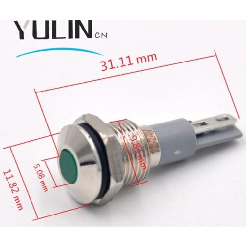 10mm Waterproof IP67 LED Metal Indicator Pilot Light Signal Lamp Machine Boat Car Working PC Power