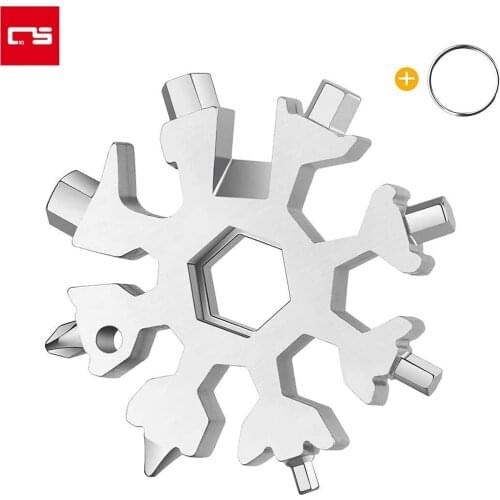 18 in 1 Snowflake Multi Tool Portable Stainless Steel Bottle Opener Flat Phillips Screwdriver Wrench Outdoor Tool Christmas Gift