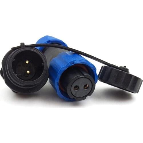 2set SP13 2 Pin Female Plug + Rear install Male Socket IP68 waterproof LED Outdoor industrial Power Aviation Connector