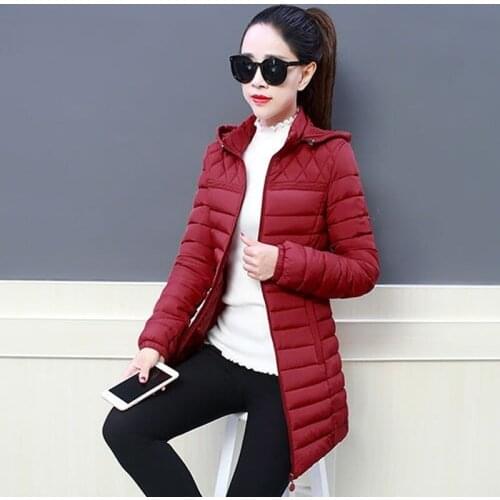 2021 Warm Winter Jackets Women Parkas Hooded Slim Thicken Cotton Padded Jacket Female Outerwear Jaqueta Feminina Inverno X719