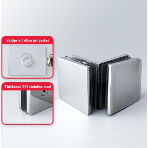 304 stainless steel 90 degree glass clip right angle fixed clip shower room hardware fittings door clip
