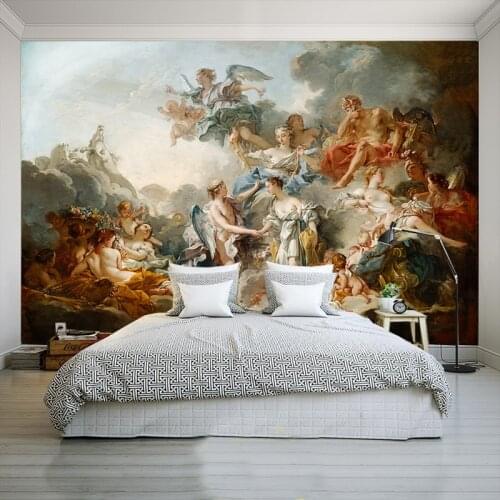 Custom 3D Photo Wallpaper European Style Angel Oil Painting Large Wall Mural Wallpaper Hotel Living Rom Wall Coverings For Walls
