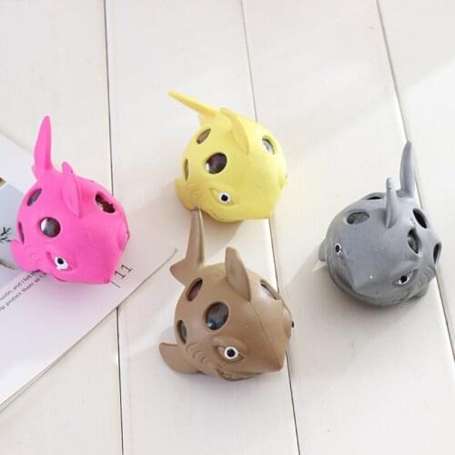 Stress Relief Shark Rubber Mesh Grape Balls Pressure Relief Squeeze Grape Toy For Children Boys & Girls Random Color