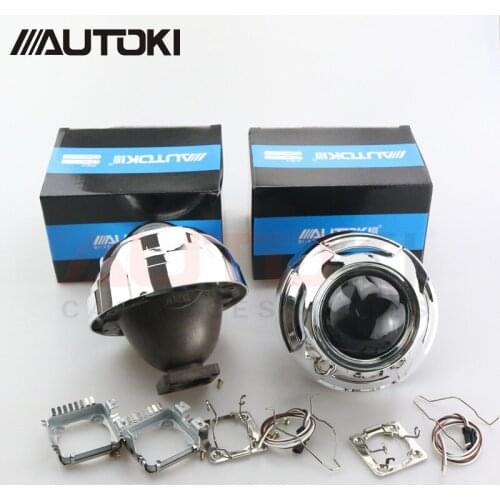 Autoki 3.0" Koito Q5 Bi-xenon Projector Lens +Apollo 2.0 Full Circle Shrouds Use D1S D2H D2S D3S D4S HID Bulbs For Car Retrofit