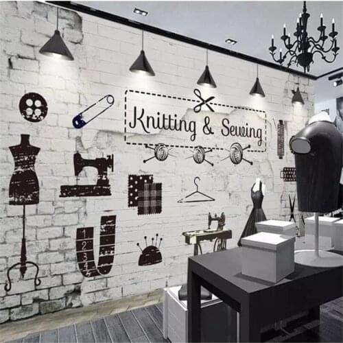 Wellyu Custom large wall painting 3D wallpaper retro brick wall clothing store image sofa background wallpaper 3d wallpaper