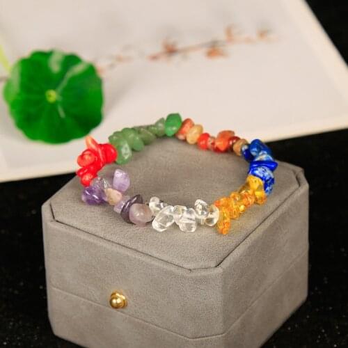 1PC Natural crystal stone bracelet coloured crystals release pressure add charm meditation healing crystals party DIY gift