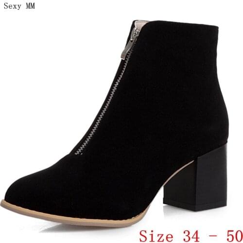 Spring Autumn High Heel Women Ankle Boots Woman Short Boots High Heel Shoes Plus Size 34 - 40 41 42 43 44 45 46 47 48 49 50