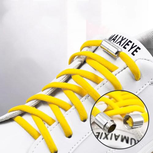Elastic No Tie Shoelaces Semicircle Shoe Laces For Kids and Adult Sneakers Shoelace Quick Lazy Metal Lock Laces Shoe Strings