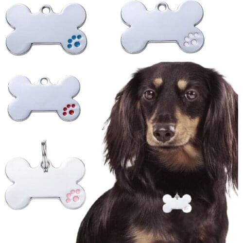 Free Engraving ID Tags Dog Personalized Custom Pet Cat Collar Name Pendant Bone Necklace Birthday Address Tag Puppy Accessories