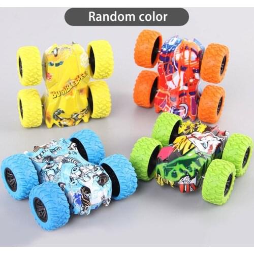 Inertia Double-sided Off-road 4 Wheels Dump Resistant Falling Flip Off-road Vehicle Truck Car Toys For Children
