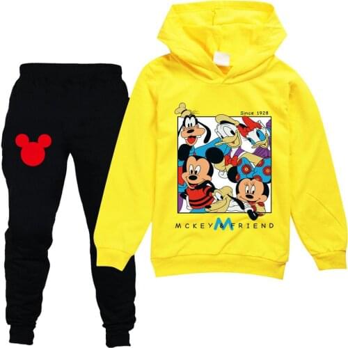 Disney Mickey Minnie Kids Clothing Sets Children suit Boys Tracksuits Kids Brand Sport Suits Coat Top +Pants 2pcs Set
