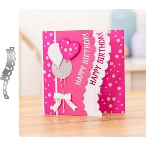 Lace Stripe Happy Birthday DIY Metal Cutting Dies Scrapbooking Stencil Knife Mould Blade Punch Model Craft Decoration Template