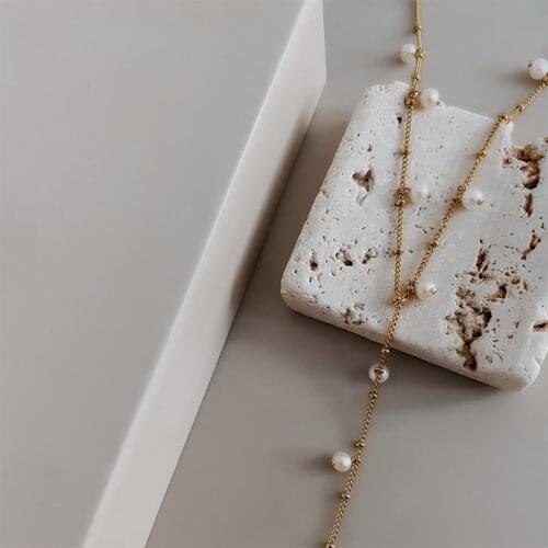 Fashion Wedding Jewelry Classic Pearl Pendant Stainless Steel Charm Chain Bride Bridesmaid Exquisite Beautiful Accessories