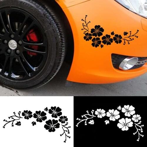 Car Styling Lovely Flowers Decorative Laminated 30x14cm Car Sticker Front Bumper Cover Scratches Decals Bumper Sticker