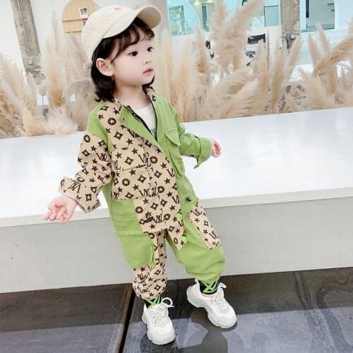 2021 New Autumn Spring toddler Girls Clothing Suits autumn Coat Kids Colored Dots Cotton jacket pant Tracksuit Outwear 2-8 year