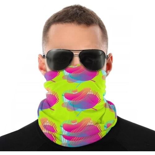 Mixed Color Gradient Scarves Half Face Mask Men Women Halloween Tube Mask Balaclava Bandanas Protective Headband Outdoor Hiking