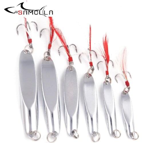 Fishing Spoon For Pike Bait Metal Bass Weights 7-40g Spinnerbait Articulos De Pesca Isca Artificial Long Shot Saltwater Lures