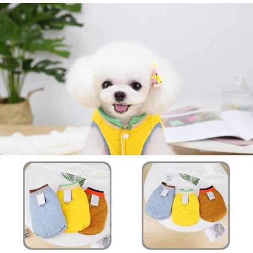 Windproof Cozy Dog Two-legged Sleeveless Jacket Casual Puppy Jacket Round Neck for Autumn
