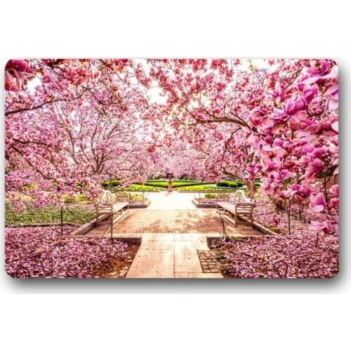 Japan Sakura Bath Mat Customized Rectangular Mats Personalized Entrance Doormats Washable Kitchen Floor Bathroom Rugs