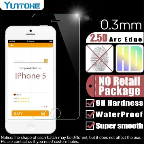 Protective glass on the iPhone 5s 9H 2.5D Ultra Thin Explosion proof Tempered Glass Screen Protector For iPhone 5 10PCS/lot