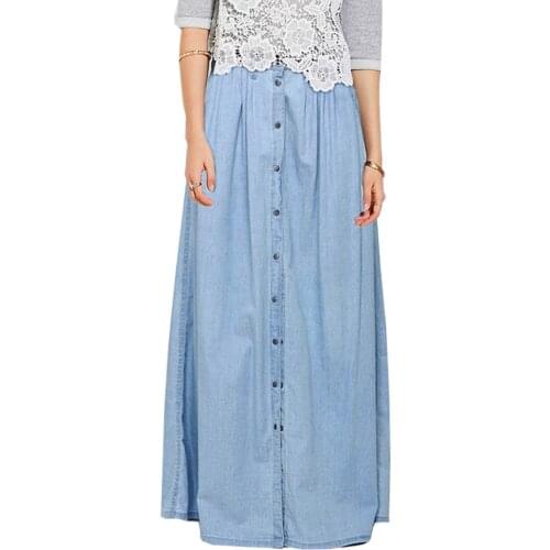 Female National Style Vintage Casual Floral Cotton and Linen Long skirt / Maxi Skirts Womens