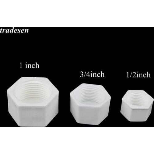 1pcs PPR 1/2" 3/4" 1" BSP Female Thread Plastic Pipe Hex Head Plastic End Cap Plug Fitting UPVC Connector Adapter