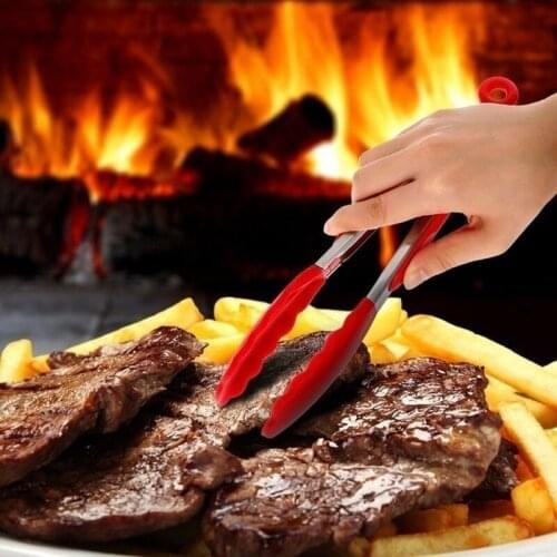 1 PCS Kitchen Cooking Salad Food Clip Barbecue Tongs Stainless Steel Handle Appliances BBQ Tools